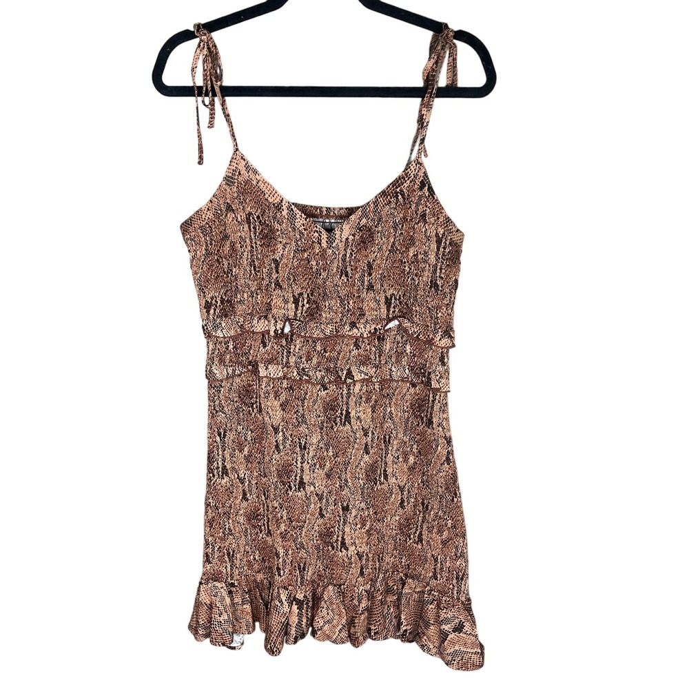 Express smocked snakeskin dress sz large